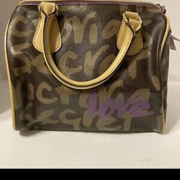 Victoria's Secret Handbags - Victoria's Secret Women's Brown and Purple Bag Love Medium